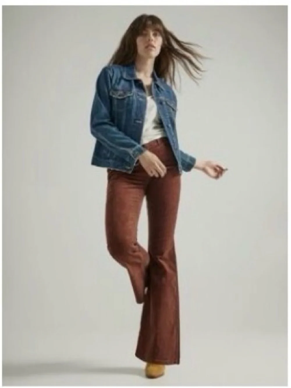 Wrangler Women High Rise Bold Boot Cut Corduroy Pants Fierce Flare Fall Western